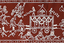 Muria Painting | Bhitti Chitra ~ Ghotul Natrya ( 9" x 32" )