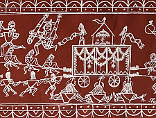 Muria Painting | Bhitti Chitra ~ Ghotul Natrya ( 9" x 32" )