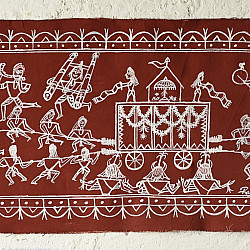 Muria Painting | Bhitti Chitra ~ Ghotul Natrya ( 9" x 32" )