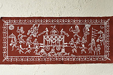 Muria Painting | Bhitti Chitra ~ Ghotul Natrya ( 9" x 32" )