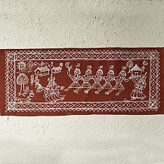 Muria Painting | Bhitti Chitra ~ Mandar Dance ( 9" x 22" )