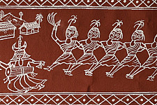 Muria Painting | Bhitti Chitra ~ Mandar Dance ( 9" x 22" )