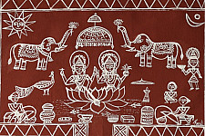 Muria Painting | Bhitti Chitra ~ Lakshmi Jagar ( 11" x 17" )