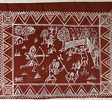 Muria Painting | Bhitti Chitra ~ Shikar ( 11" x 17" )