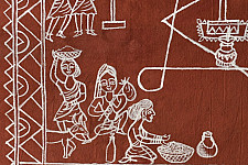 Muria Painting | Bhitti Chitra ~ Wedding ( 23" x 23" )