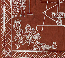 Muria Painting | Bhitti Chitra ~ Wedding ( 23" x 23" )