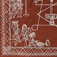 Muria Painting | Bhitti Chitra ~ Wedding ( 23" x 23" )