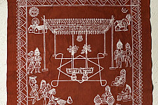 Muria Painting | Bhitti Chitra ~ Wedding ( 23" x 23" )