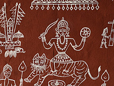 Muria Painting | Bhitti Chitra ~ Danteshwari Jatra ( 23" x 23" )