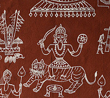 Muria Painting | Bhitti Chitra ~ Danteshwari Jatra ( 23" x 23" )