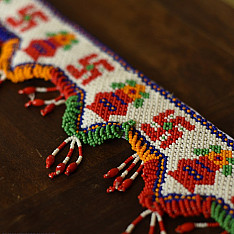 Shubh-Laabh | Glass Bead Door Toran - Swastik kalash