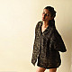 buy Linen Ajrakh Printed Black Shirt - Natural Dyed