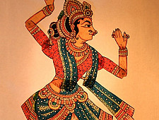 Leather Puppets | Raadha (Green/Orange/Pink)