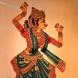 Leather Puppets | Raadha (Green/Orange/Pink)