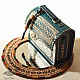 shop Kutchi Embroidered Leather Sling Handbag - Teal