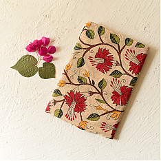 Pushparam . पुष्पारम | Kantha Tussar Silk Dupatta ~ Hibiscus Flowers Embroidered