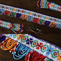 शुभ लाभ ⁂ Glass Bead  Temple ⁂ Temple Toran ( Set of Three ) 