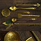 pure brass kitchen set - utensils  set of five shop handmade kitchen set - pure brass utensils