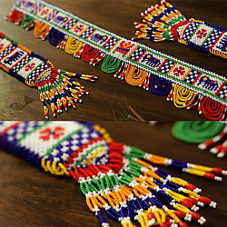 शुभ लाभ ⁂ Glass Bead  Temple ⁂ Temple Toran ( Set of Three ) new