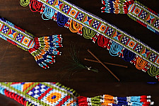 शुभ लाभ ⁂ Glass Bead  Temple ⁂ Temple Toran - Set of Three  new