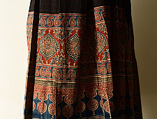Flowers in a River : Ajrakh Prints Wrap Around Skirt