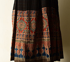 Flowers in a River : Ajrakh Prints Wrap Around Skirt