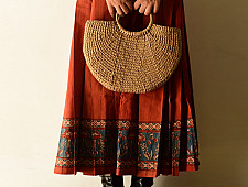 Flowers in a River : Ajrakh Printed Wrap Around Skirt | Pure Cotton