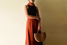 Flowers in a River : Ajrakh Printed Wrap Around Skirt | Pure Cotton