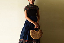Flowers in a River : Ajrakh Wrap Around Skirt | Natural Dyed