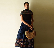 Flowers in a River : Ajrakh Wrap Around Skirt | Natural Dyed