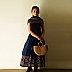 shop Ajrakh Natural Dyed ~ Long Wrap Around Cotton Skirt
