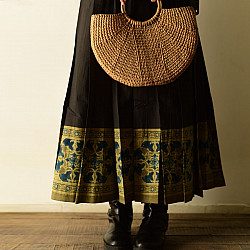Flowers in a River : Cotton Wrap Around Skirt - Natural Dyed | Ajrakh Print