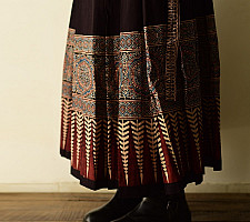 Flowers in a River : Ajrakh Prints  Wrap Around Skirt | Natural Dyed | Pure Cotton