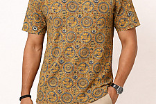 Vegetable colors Ajrakh Cotton T-shirt