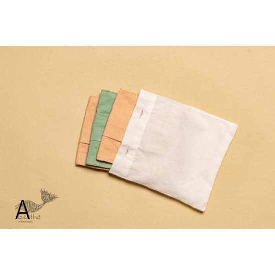 Be safe & stylish ✜ Solid Colour Cotton Mask ( Set of 3 with Pouch ) ✜ F