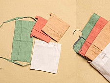 Be safe & stylish ✜ Solid Colour Cotton Mask ( Set of 3 with Pouch ) ✜ D