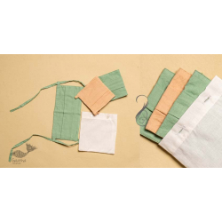 Be safe & stylish ✜ Solid Colour Cotton Mask ( Set of 3 with Pouch ) ✜ F