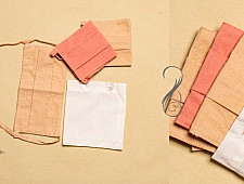 Be safe & stylish ✜ Solid Colour Cotton Mask ( Set of 3 with Pouch ) ✜ H