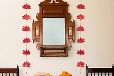 Vamsa Kavya . वाम्स काव्य | Lotus Handcrafted Bamboo Door / Wall Hanging - Set of 2