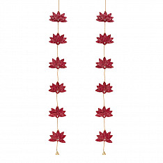 Vamsa Kavya . वाम्स काव्य | Lotus Handcrafted Bamboo Door / Wall Hanging - Set of 2
