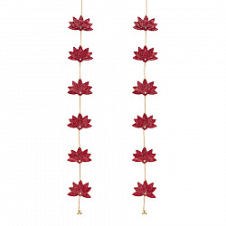 Vamsa Kavya . वाम्स काव्य | Lotus Handcrafted Bamboo Door / Wall Hanging - Set of 2