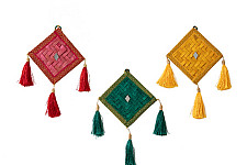 Vamsa Kavya . वाम्स काव्य | Patang Handcrafted Bamboo Door / Wall Hanging - Set of 3