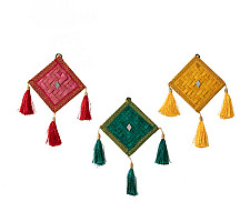 Vamsa Kavya . वाम्स काव्य | Patang Handcrafted Bamboo Door / Wall Hanging - Set of 3