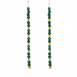 Vamsa Kavya . वाम्स काव्य | Marigold Handcrafted Bamboo Door / Wall Hanging - Set of 2