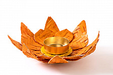 Vamsa Kavya . वाम्स काव्य | Lotus Handcrafted Bamboo Tea Light Holder (Two Color Options)