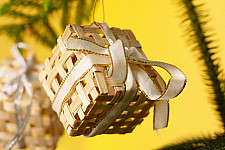 Venu . वेणु | Banboo Handcrafted -  Bamboo Gift Box Hanging | Set of 5 (Assorted Ribbons)