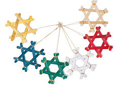 Venu . वेणु | Bamboo Handcrafted -  Bamboo Star Hanging | Set of 6 (Assorted Colors) – I