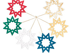 Venu . वेणु | Bamboo Handcrafted - Bamboo Star Hanging | Set of 6 (Assorted Colors) – II