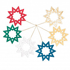 Venu . वेणु | Banboo Handcrafted - Bamboo Star Hanging | Set of 6 (Assorted Colors) – II