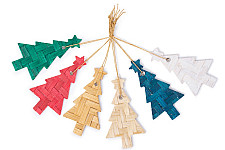 Venu . वेणु | Banboo Handcrafted - Bamboo Star-Topped Tree Hanging | Set of 6 (Assorted Colors)